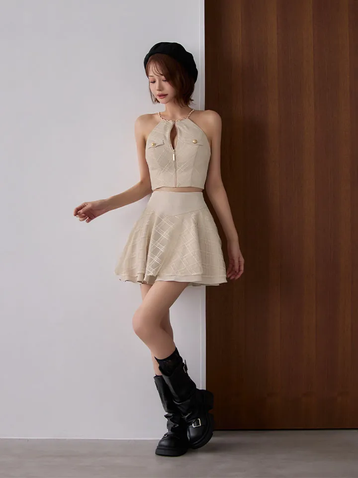 【Glossy/グロッシー】チェックレース/ ツイル/ セットアップ/ フレア/ ミニドレス/ キャバドレス5