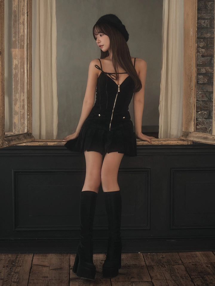 【Glossy/グロッシー】バストリボン/ ラメツイード/ キャミ/ フレア/ ミニドレス/ キャバドレス4