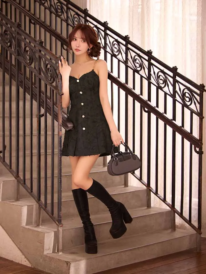 【Glossy/グロッシー】フリンジ/ ジャガード/ キャミ/ ミニドレス/ キャバドレス4