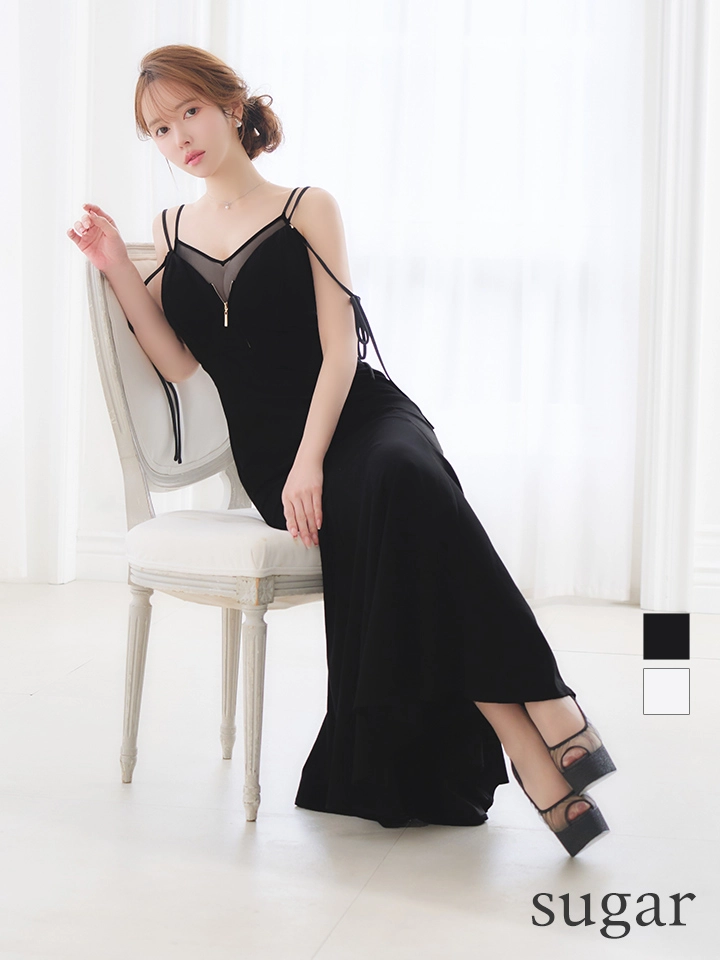 【Glossy/グロッシー】シアー/ ドッキング/ フロントジップ/ マーメイド/ ロング/ キャバドレスlong1