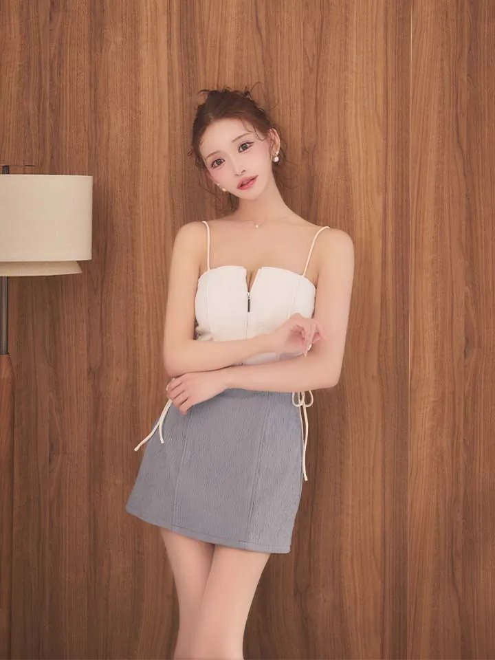 【Glossy/グロッシー】サイドレースアップ/ バイカラー/ ツーピース/ ミニドレス/ キャバドレス3