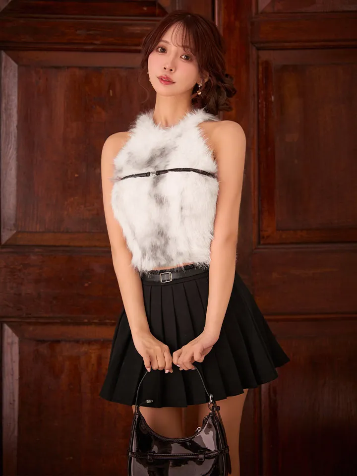 【Glossy/グロッシー】mode fur belted setup dress/ モード/ ファー/ ベルテッド/ セットアップ/ ミニドレス/ キャバドレス4