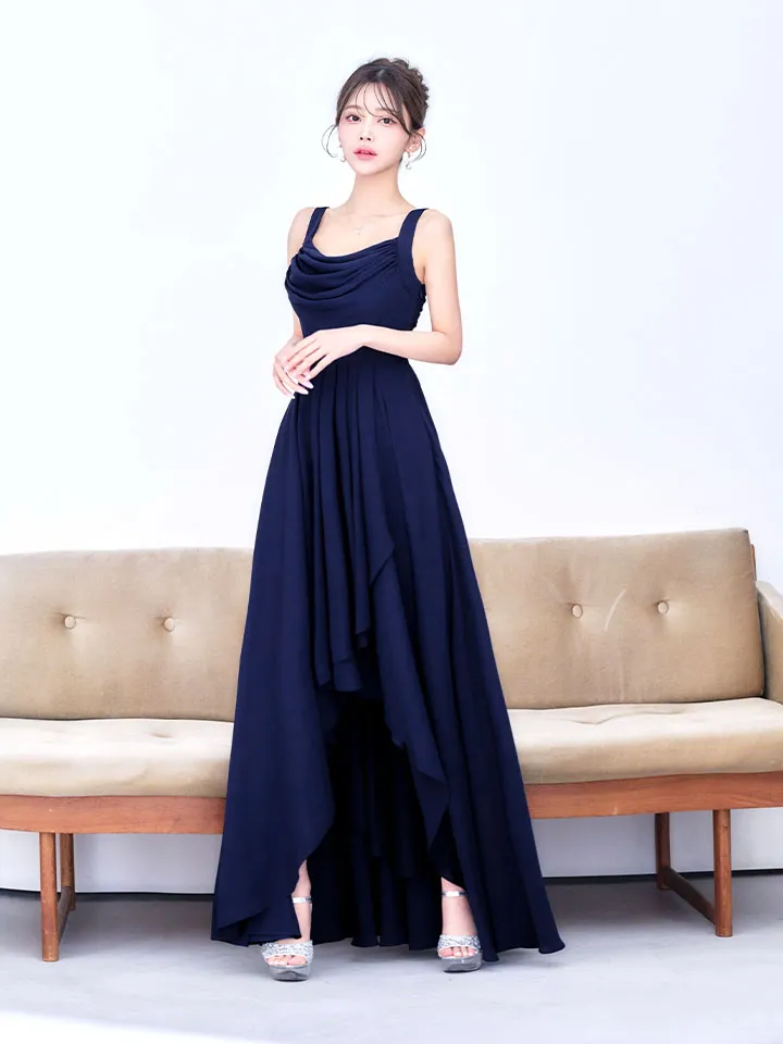 【CLEO CLOE/ クレオ クロエ】 オケージョンドレス/ パーティードレス/ ステージドレス/ イベントドレス/ バストドレープ/ ノースリーブ/ 変形ヘムライン/ フレア/ ロングドレス16