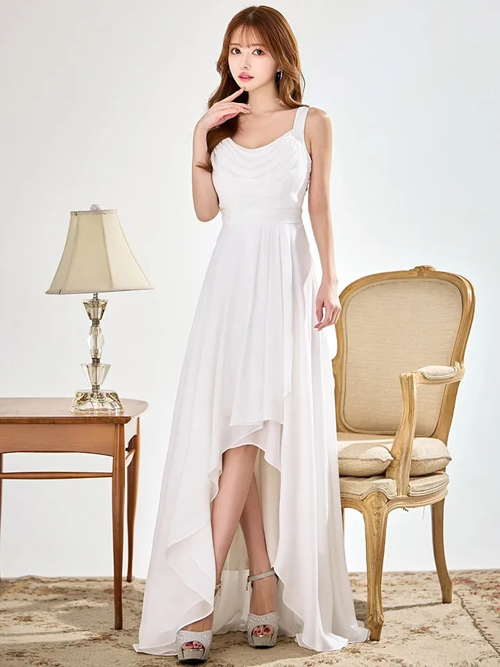 【CLEO CLOE/ クレオ クロエ】 オケージョンドレス/ パーティードレス/ ステージドレス/ イベントドレス/ バストドレープ/ ノースリーブ/ 変形ヘムライン/ フレア/ ロングドレス16