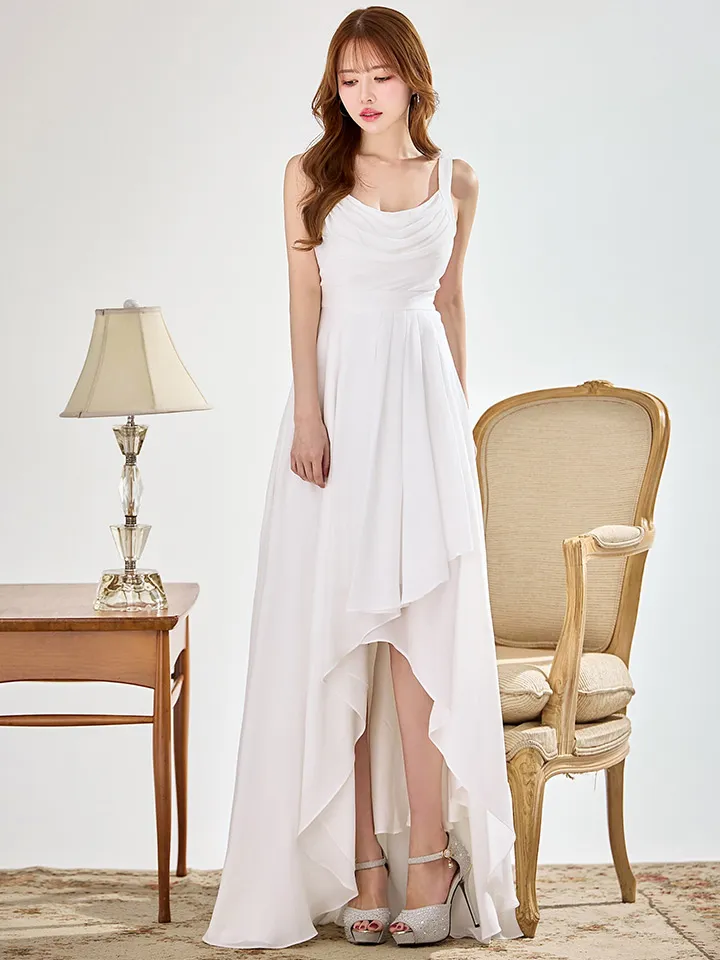 【CLEO CLOE/ クレオ クロエ】 オケージョンドレス/ パーティードレス/ ステージドレス/ イベントドレス/ バストドレープ/ ノースリーブ/ 変形ヘムライン/ フレア/ ロングドレス18