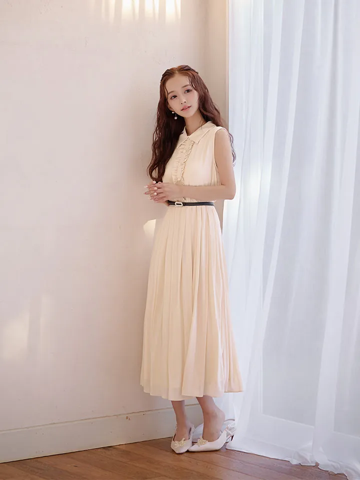 【GINZA COUTURE/銀座クチュール】襟付き/ ノースリーブ/ プリント/ ベルト付き/ ミディアム丈/ 膝丈/ ワンピース/ ミニドレス/ キャバドレス2