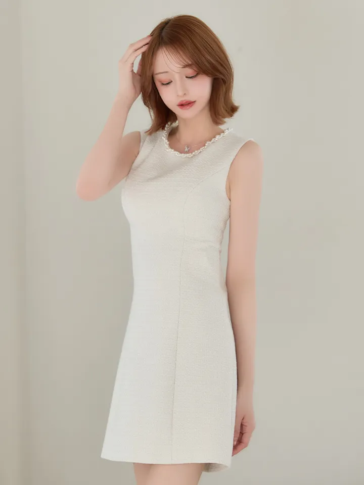 【GINZA COUTURE/銀座クチュール】ツイード/ ノースリーブ/ シンプル/ フレア/ Aライン/ ミニドレス/ キャバドレス2