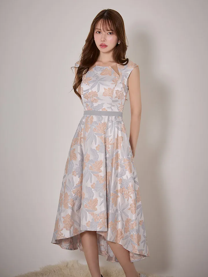【GINZA COUTURE/銀座クチュール】 ノースリーブ/ カットアウト/ 花柄/ ジャガード/ フィッシュテール/ Aライン/ ミディアムドレス/ キャバドレスlong5