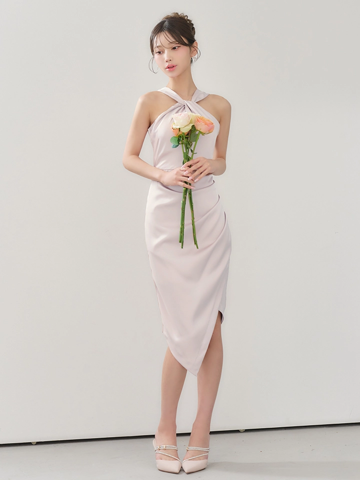 【ANDY/アンディ】シンプル/ ワンカラー/ アメスリ/ ノースリーブ/ タイト/ ミモレ丈/ ミディアムドレス/ ワンピース/ キャバドレス1