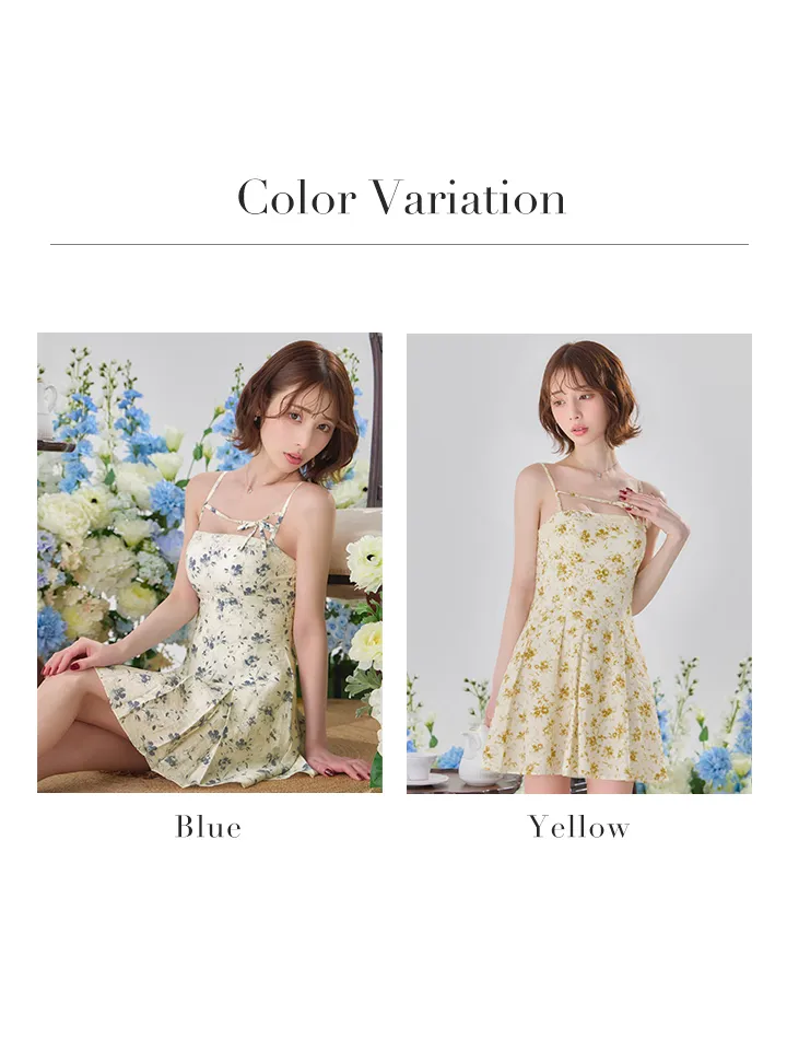 【ANGEL R/エンジェルアール】フラワーデザイン/ リボン/ ボックスプリーツ/ マイクロ/ フレア/ ミニドレス/ キャバドレスバリエーション