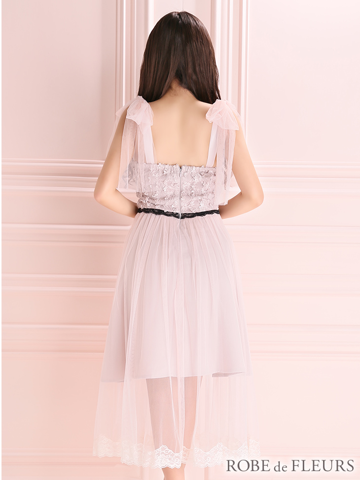 ROBE de FLEURS/ローブドフルール】チュール/ アンティーク/ マキシ ROBE de FLEURS/ローブドフルール】チュール/ アンティーク/ マキシ