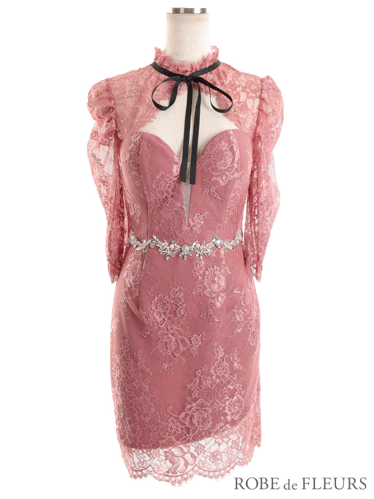 Lサイズあり【ROBE de FLEURS/ローブドフルール】総レース/ 七分袖 