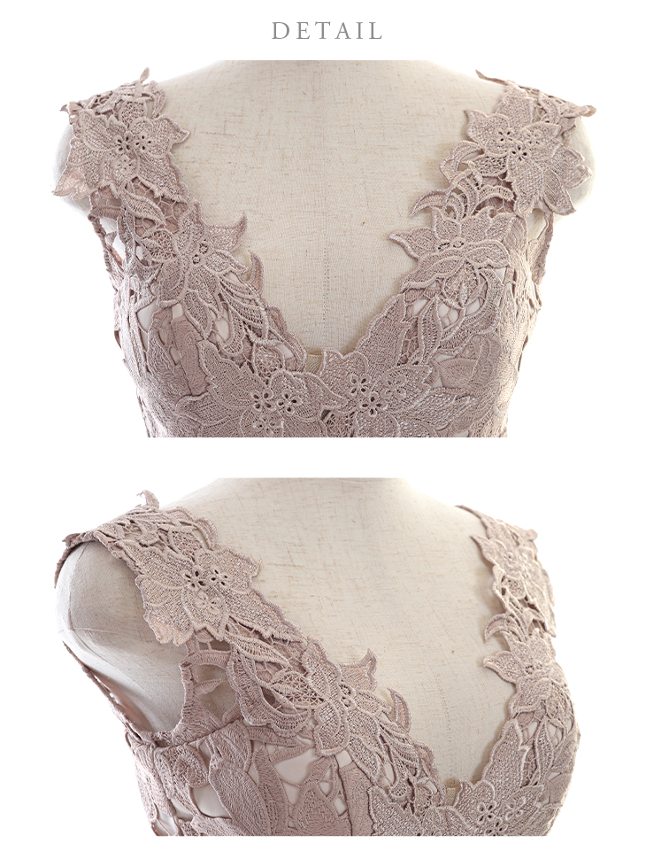 門りょうちゃん着用☆XS〜Lサイズあり【DEA. by ROBE de FLEURS/ディアバイローブドフルール】ワンピース/ ケミカルレース/ ノースリーブ/ タイト/ ひざ丈/ ミディアムドレス/ キャバドレス