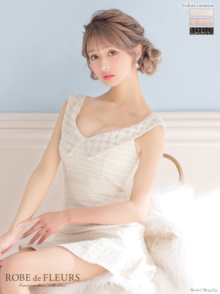 限定 クーポン10% XS/S/M 送料無料 ROBE de FLEURS / ローブドフルール