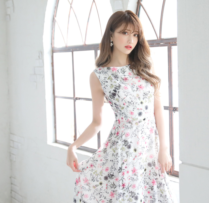 速達メール便 交換無料 送料無料 エルケイ 花柄 Aライン ノースリーブ ミニドレス ワンピース ミニ 膝丈 大人 即日発送 他と被らない レディース 大きいサイズ パーティー ドレス きれいめ かわいい 春 冬 デート 同伴 Partys 高級クラブ 再入荷1番人気