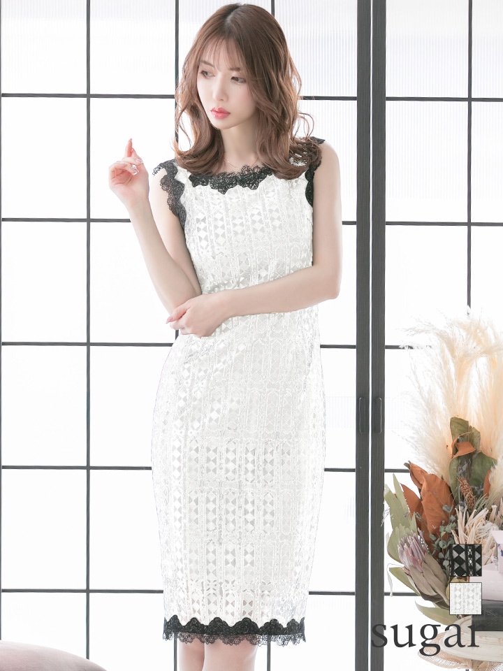 Vanessa Heart ヴァネッサハート レース ノースリ ワンピース 膝丈 タイト ミディアム ミニドレス キャバドレス Vanessa Heart ヴァネッサハート レース ノースリ ワンピース 膝丈 タイト ミディアム ミニドレス キャバドレス