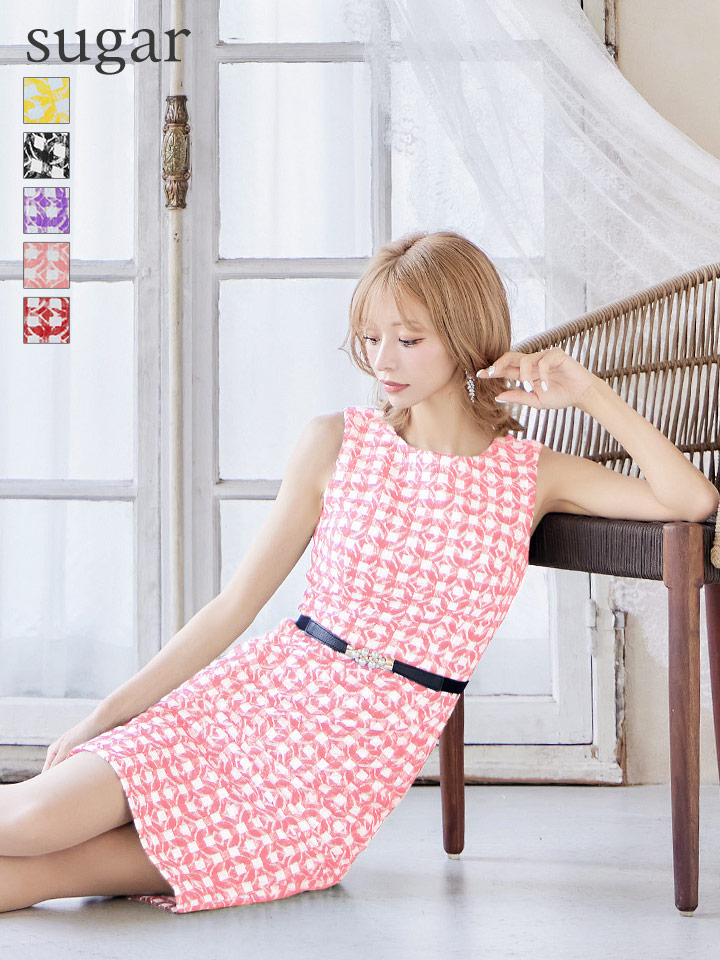 Vanessa Heart ヴァネッサハート ワンピース ギンガムチェック チェック レース スリット ノースリーブ 膝丈 ミディアム丈 キャバドレス Vanessa Heart ヴァネッサハート ワンピース ギンガムチェック チェック レース スリット ノースリーブ 膝丈 ミディアム丈 キャバドレス