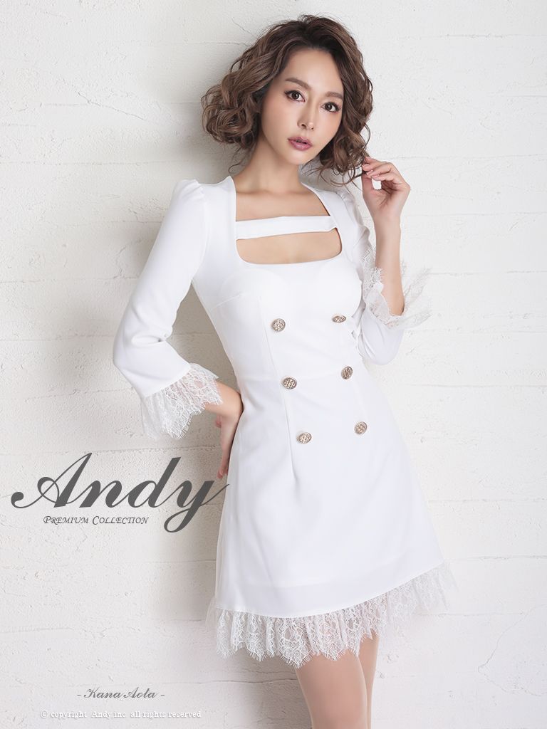 ANDY/アンディ】Aライン/ レース/ ボタン/ 長袖/ 七分袖/ 袖あり