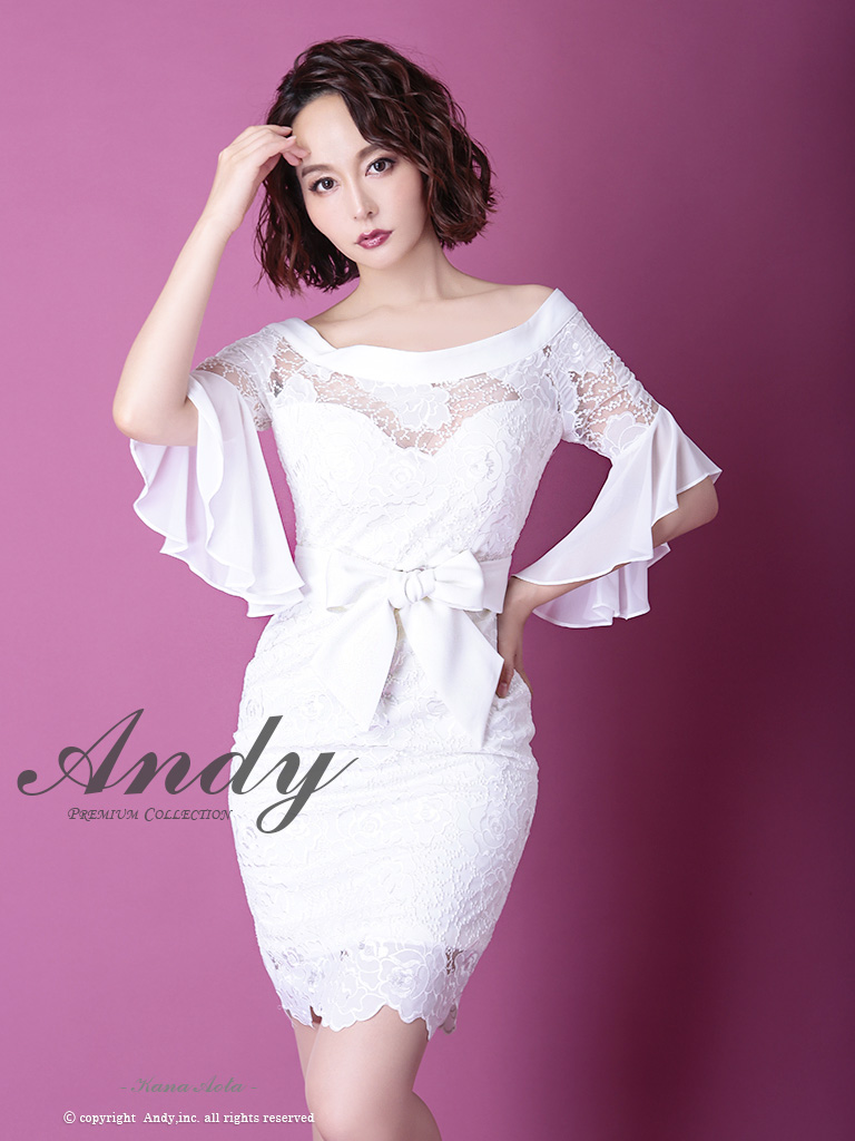 Andy アンディ 総レース シフォンスリーブ オフショル タイト ミニドレス キャバドレス Andy アンディ 総レース シフォンスリーブ オフショル タイト ミニドレス キャバドレス
