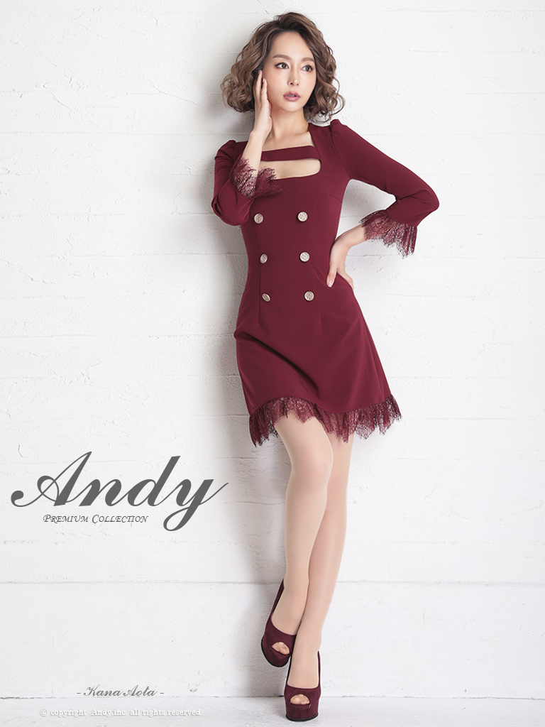 ANDY/アンディ】Aライン/ レース/ ボタン/ 長袖/ 七分袖/ 袖あり