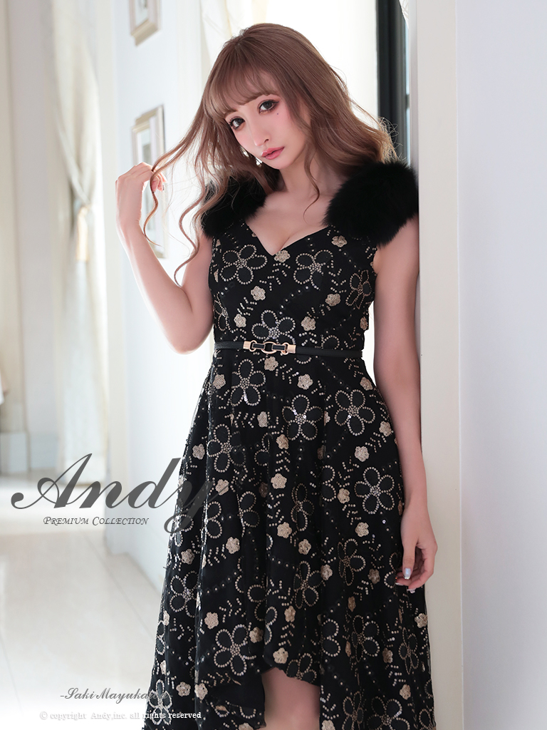 ANDY Fashion Press 07 掲載商品【ANDY/アンディ】ファー付き/ スパンコール/ベルト付き/ ミニドレス/ キャバドレス