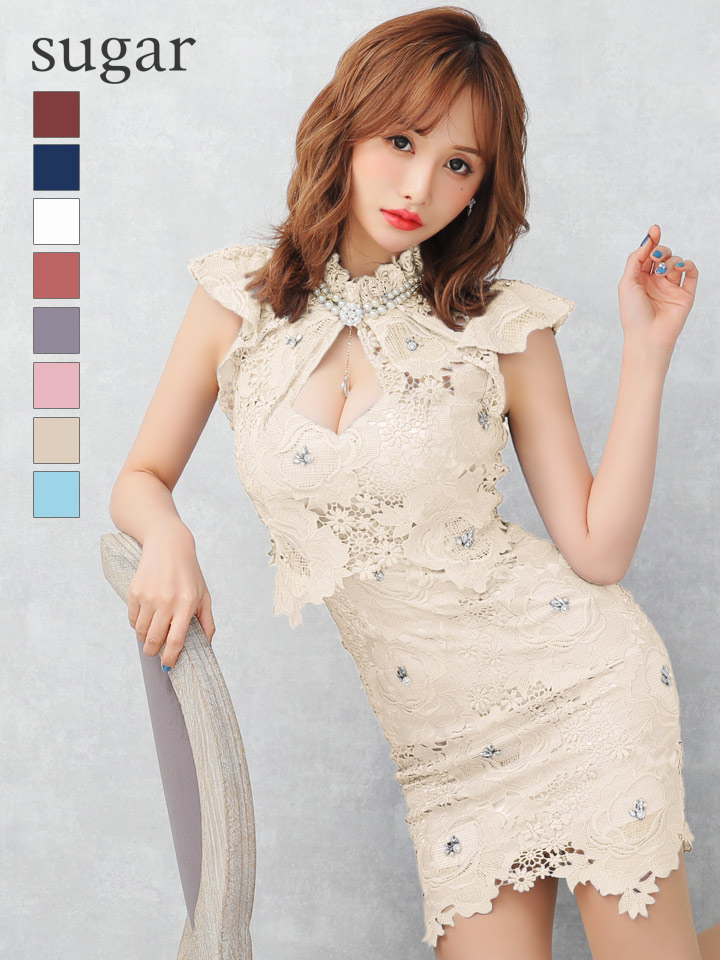 Robe De Fleurs ローブドフルール フェミニン ローズ 総レース タイト ミニドレス キャバドレス Robe De Fleurs ローブドフルール フェミニン ローズ 総レース タイト ミニドレス キャバドレス