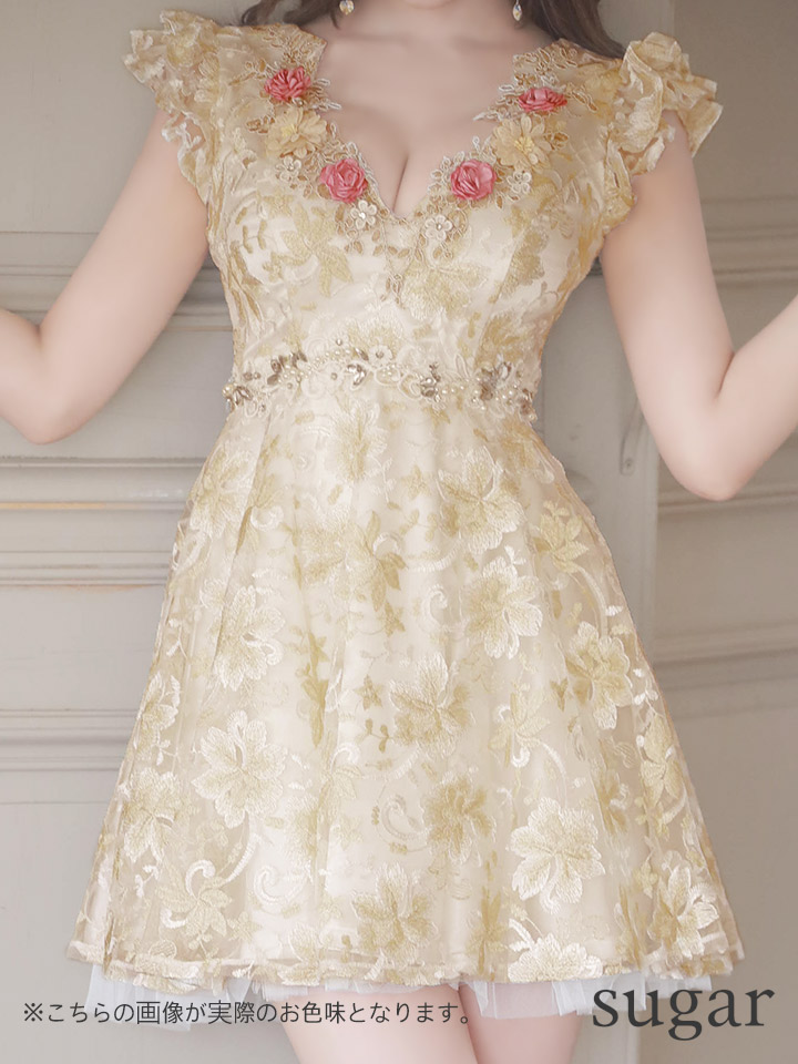 XS-Lサイズあり】【ROBE de FLEURS/ローブドフルール】3Dフラワー 