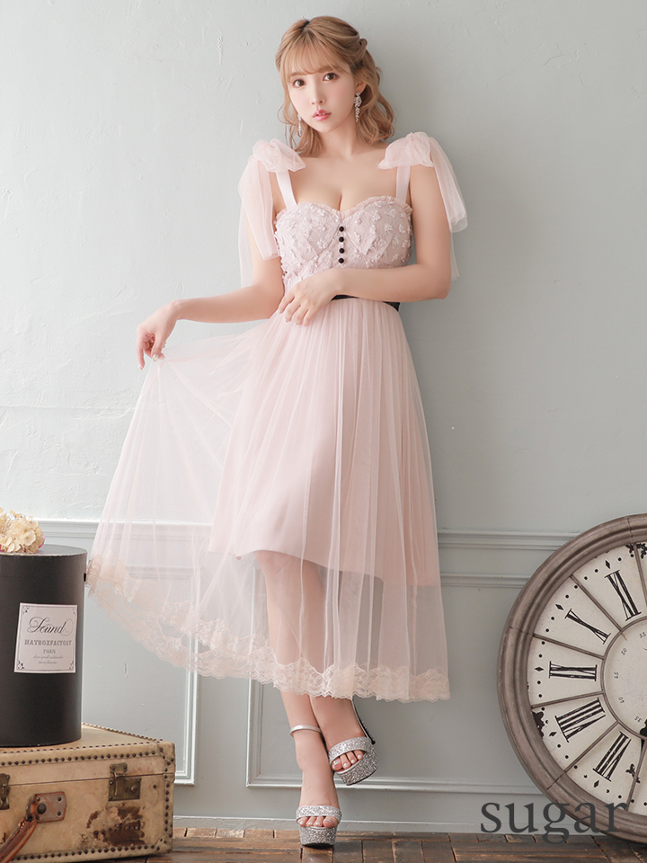 Robe De Fleurs ローブドフルール チュール アンティーク マキシドレス ワンピース キャバドレス Long