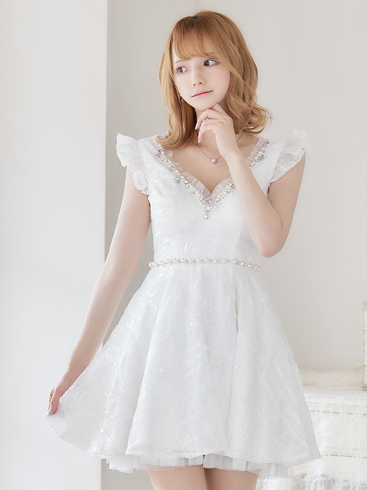 XS〜Lサイズあり【ROBE de FLEURS/ローブドフルール】パールビジュー 