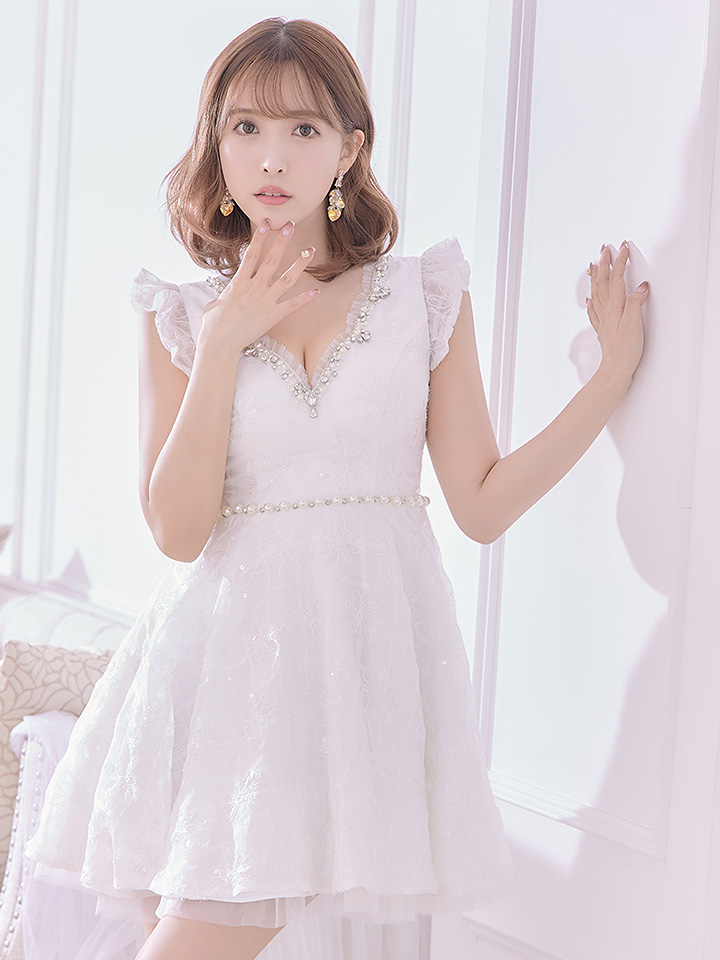 XS〜Lサイズあり【ROBE de FLEURS/ローブドフルール】パールビジュー 