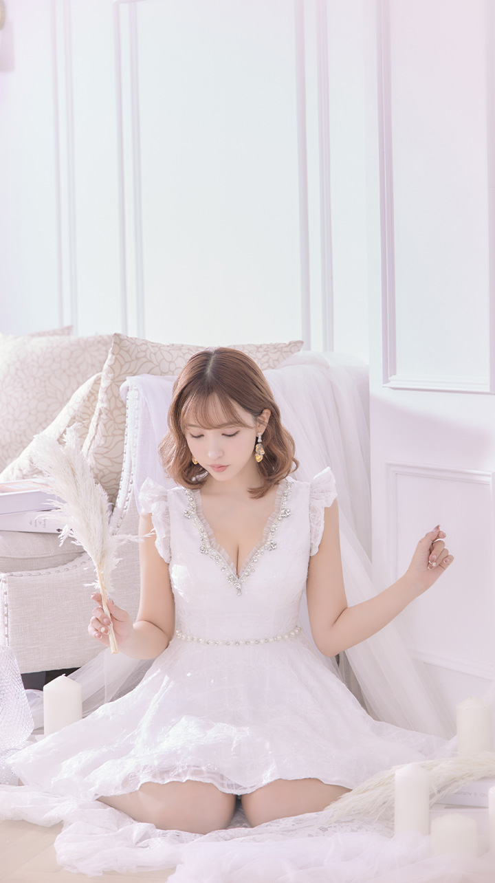 XS〜Lサイズあり【ROBE de FLEURS/ローブドフルール】パールビジュー 