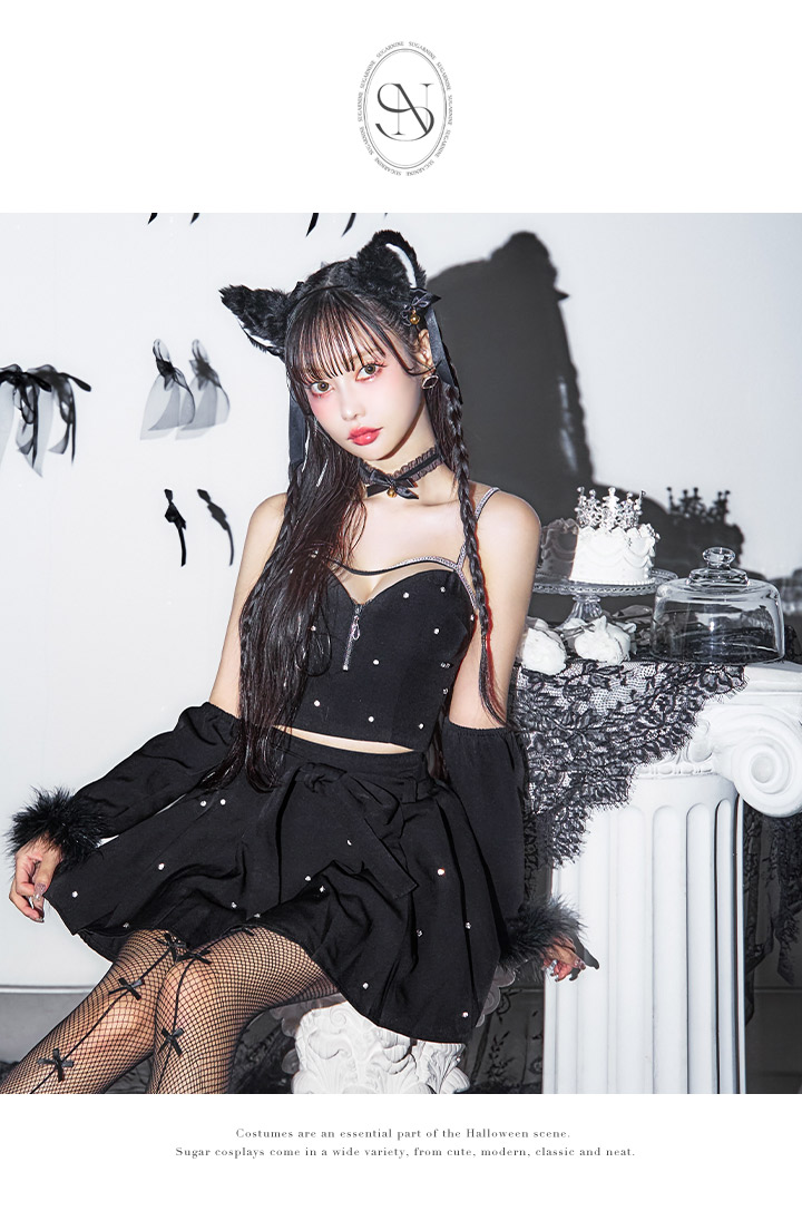 即日発送!】【ハロウィン】ビジューブラックキャット 即日発送!】【ハロウィン】ビジューブラックキャット