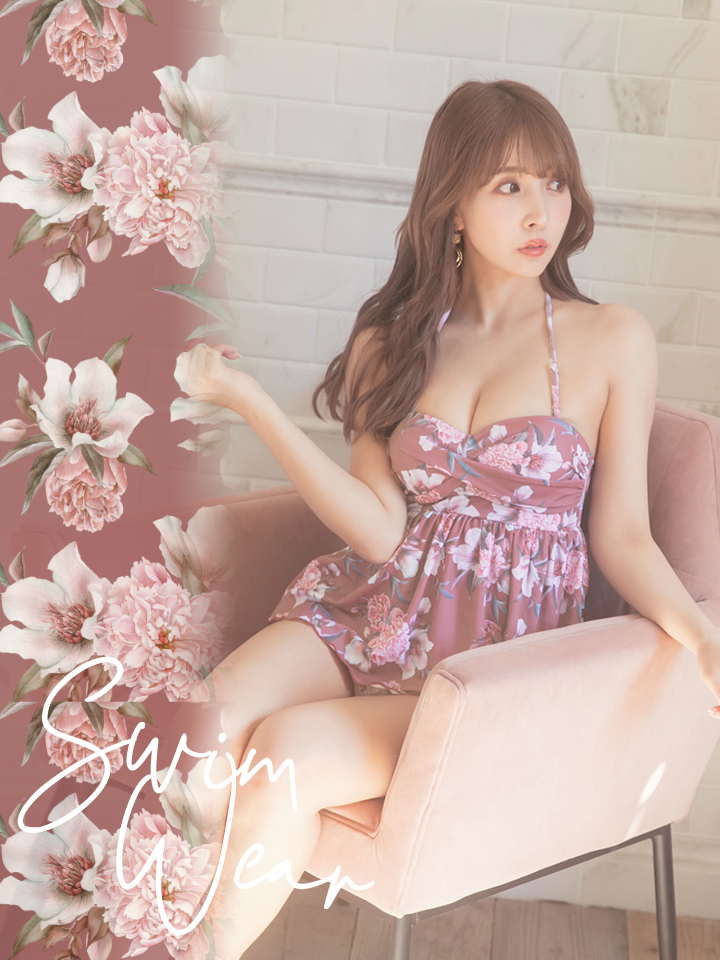 ビキニ 水着 ペプラムフリルスウィートフラワービキニ Of03