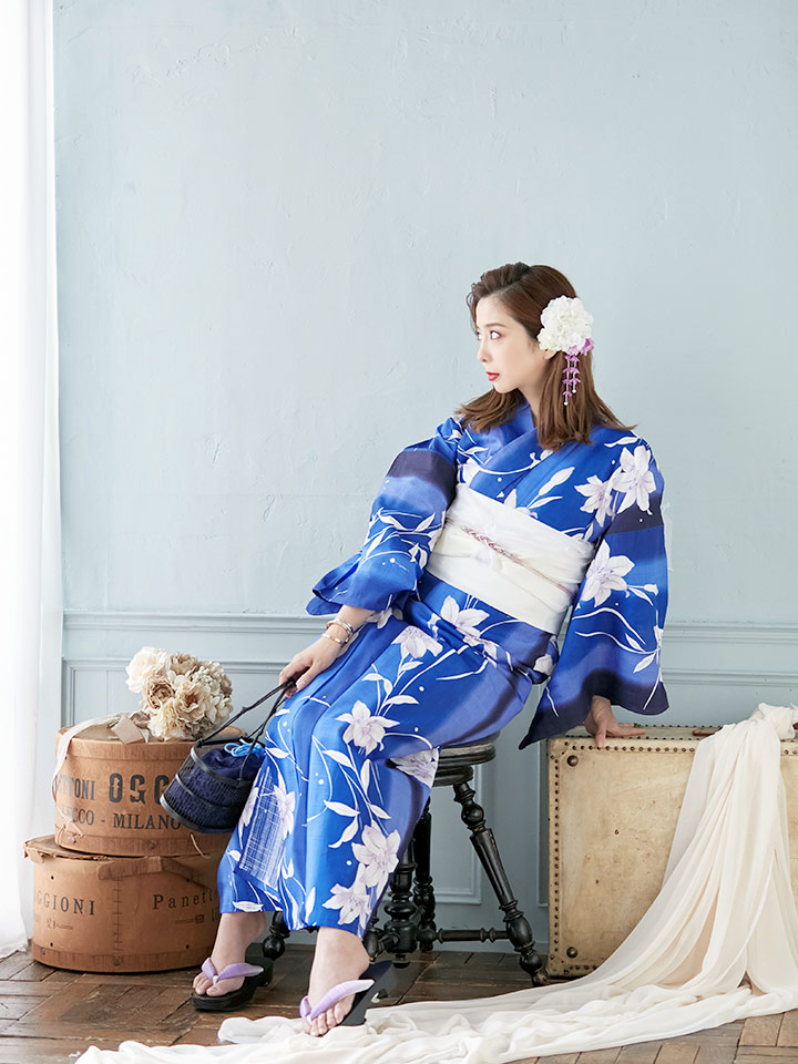 浴衣 ブルーチーズグラデーション 胴締め一揃え Whirledpies Com