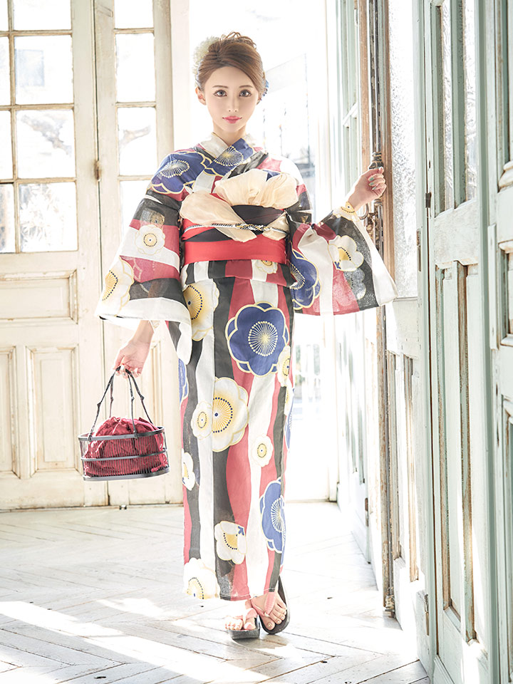 浴衣 レトロ梅柄浴衣セット 19obi 2 Yobi 030 Be 19himo Bk Of03 浴衣 レトロ梅柄浴衣セット 19obi 2 Yobi 030 Be 19himo Bk Of03