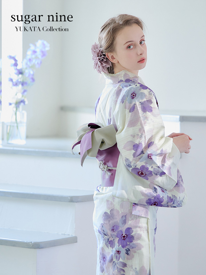 総合福袋 レース浴衣  浴衣 紫 パープル 浴衣