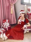 画像4: SALE!【サンタコス 5点セット】【S-Mサイズ/2カラー】ベロアワンピースサンタ[YMT] (4)