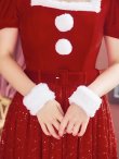 画像9: SALE!【サンタコス 5点セット】【S-Mサイズ/2カラー】ベロアワンピースサンタ[YMT] (9)