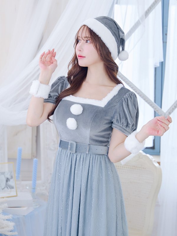 画像31: SALE!【サンタコス 5点セット】【S-Mサイズ/2カラー】ベロアワンピースサンタ[YMT] (31)