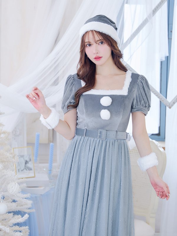 画像24: SALE!【サンタコス 5点セット】【S-Mサイズ/2カラー】ベロアワンピースサンタ[YMT] (24)