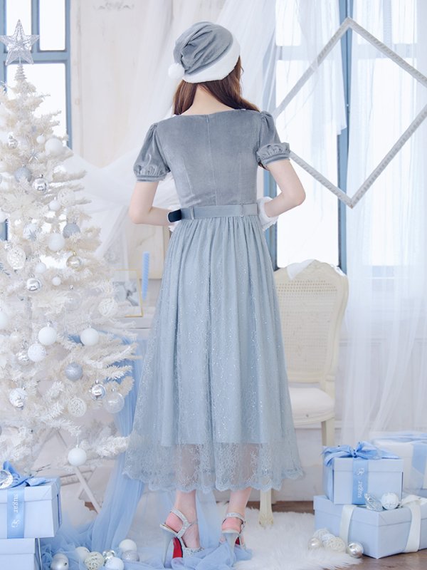 画像27: SALE!【サンタコス 5点セット】【S-Mサイズ/2カラー】ベロアワンピースサンタ[YMT] (27)