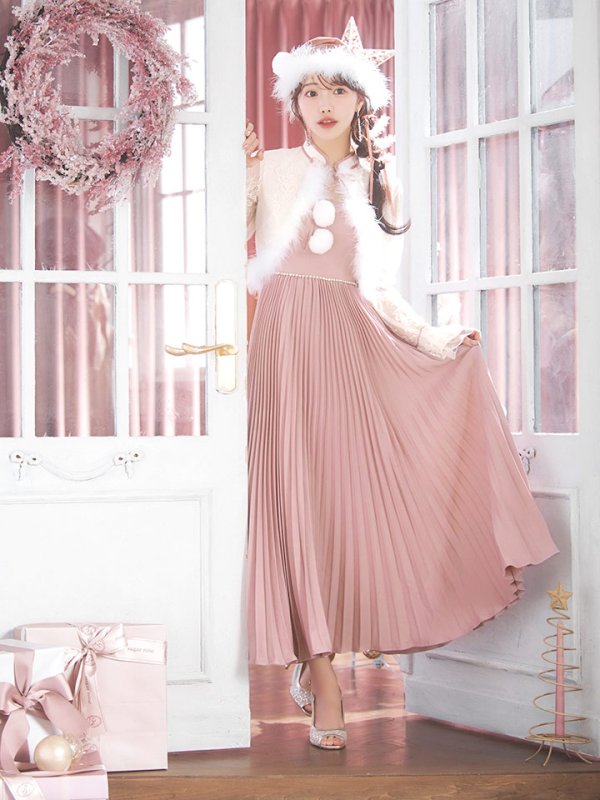 画像14: 【ノベルティ対象】【即日発送！】【サンタコス 4点セット】【S-Lサイズ/1カラー】ボレロ付きワンピースサンタ[YMT] (14)