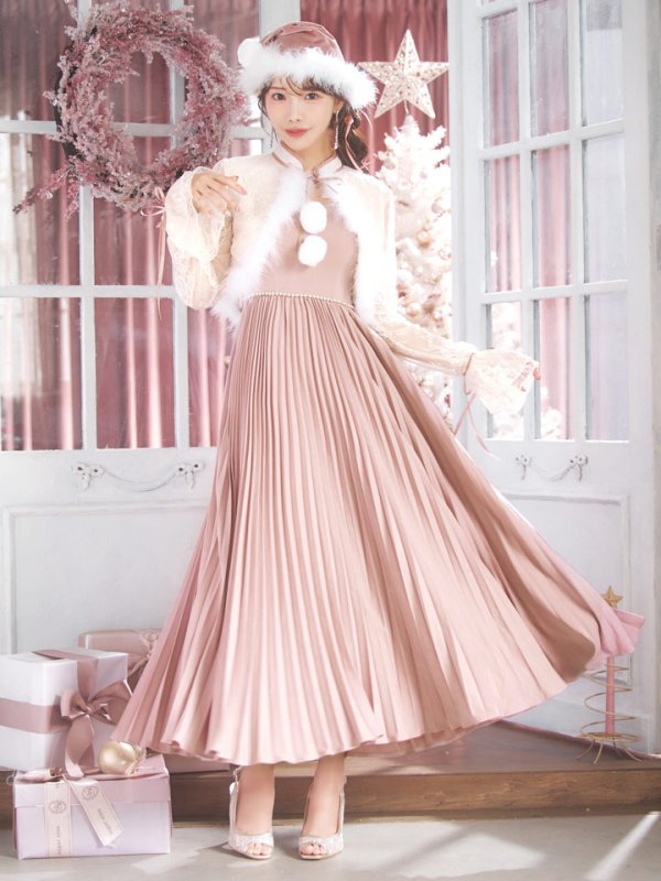 画像16: 【ノベルティ対象】【即日発送！】【サンタコス 4点セット】【S-Lサイズ/1カラー】ボレロ付きワンピースサンタ[YMT] (16)