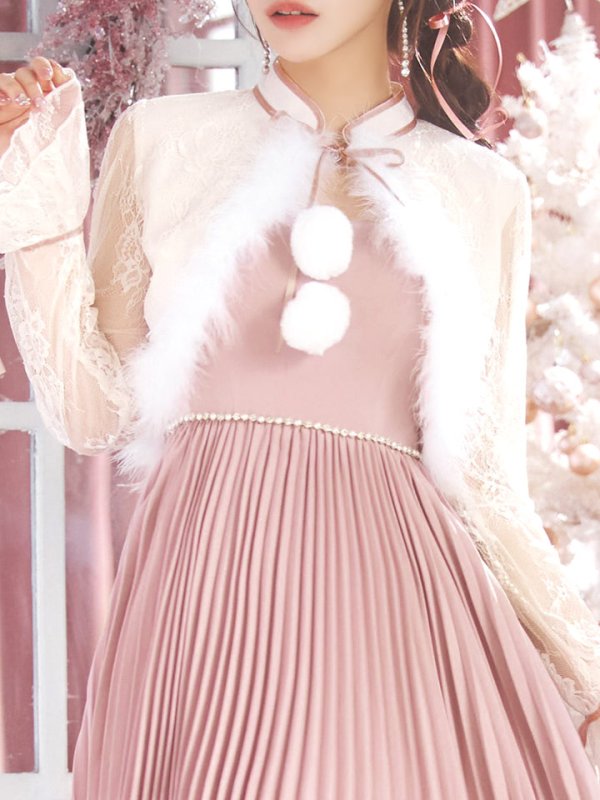 画像6: 【ノベルティ対象】【即日発送！】【サンタコス 4点セット】【S-Lサイズ/1カラー】ボレロ付きワンピースサンタ[YMT] (6)