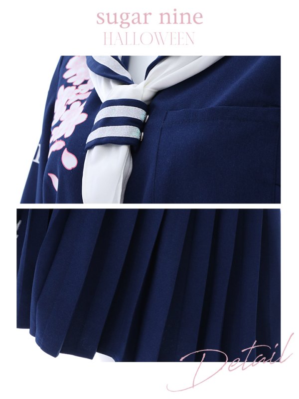 画像13: 【即日発送！】【ハロウィン】ピンクJKコスプレセット【ハロウィン3点セット】【S?Mサイズ/1カラー】(B023SB/0415socksSB)[OF01] (13)