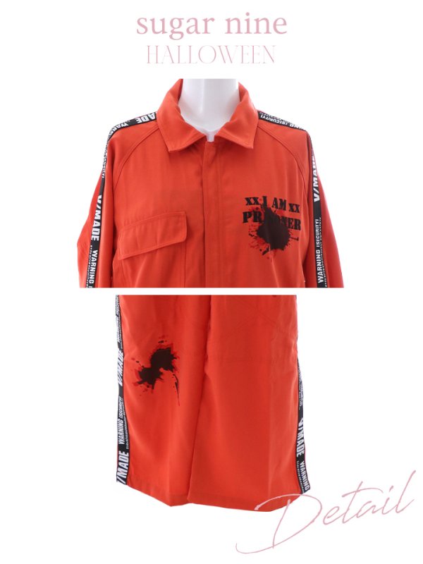 画像27: 【即日発送！】【ハロウィン】 ユニセックス/ 囚人コスプレ コスチューム 【コスプレ2点セット】 【S-XXLサイズ/2カラー】(OF0106-SV)[OF01] (27)