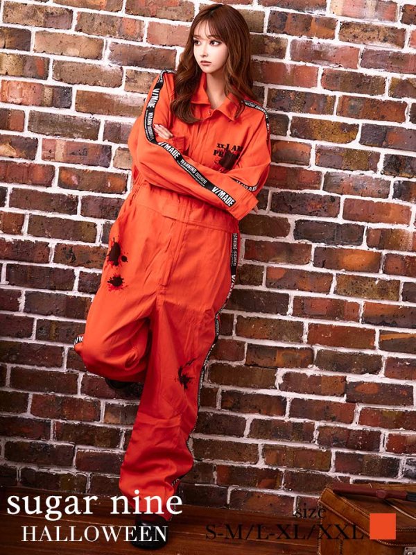 画像3: 【即日発送】オレンジ囚人/プリズナーガール/ミリタリーコスプレ/ユニセックス【sugar nineハロウィンコスプレ2点セット】【S〜XXLサイズ/1カラー】【HC03】 (3)