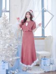 画像1: SALE!【サンタコス 5点セット】【S-Lサイズ/2カラー】ビジューニットワンピースサンタコスプレ[YMT] (1)