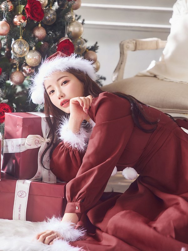 画像29: 【ノベルティ対象】【即日発送】【サンタコス 4点セット】【S-Lサイズ/2カラー】バックリボンフレアワンピースサンタコスプレ[OF01] (29)