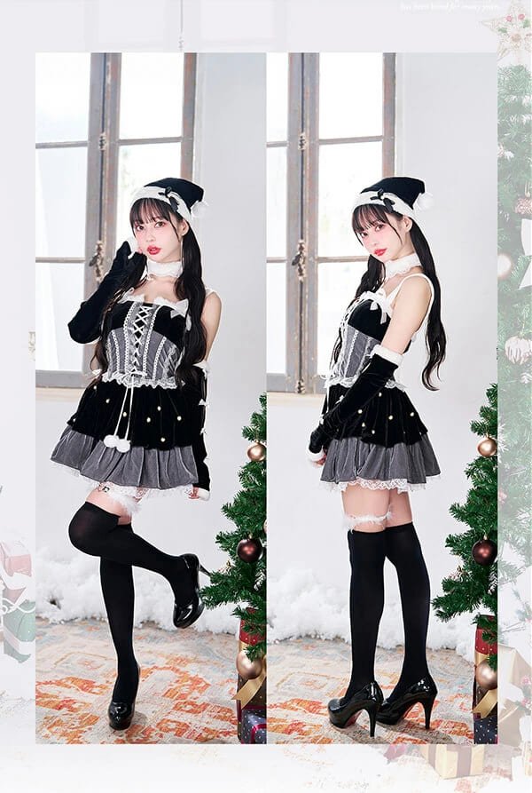画像9: 【即日発送！】【クリスマスコスプレ6点セット】【Malymoon/マリームーン】スノークリスタルレースサンタ【フリーサイズ/2カラー】[HC03] (9)